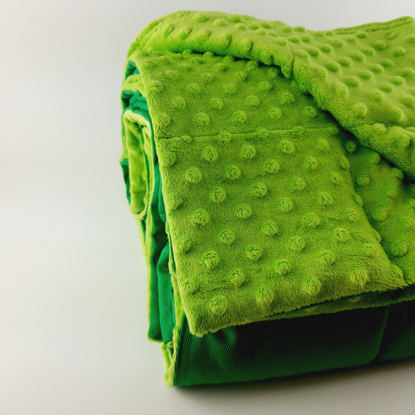 Green Cotton & Green Plush Weighted Lap Pillow - different weight options