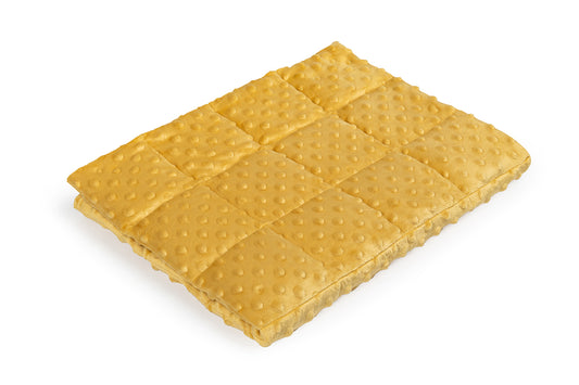 mustard minky top weighted blanket