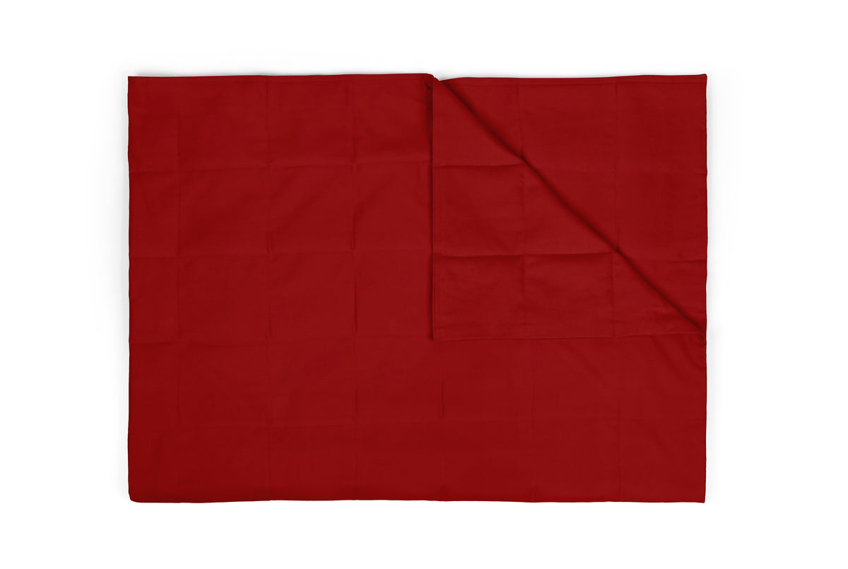 RED COTTON WEIGHTED BLANKET