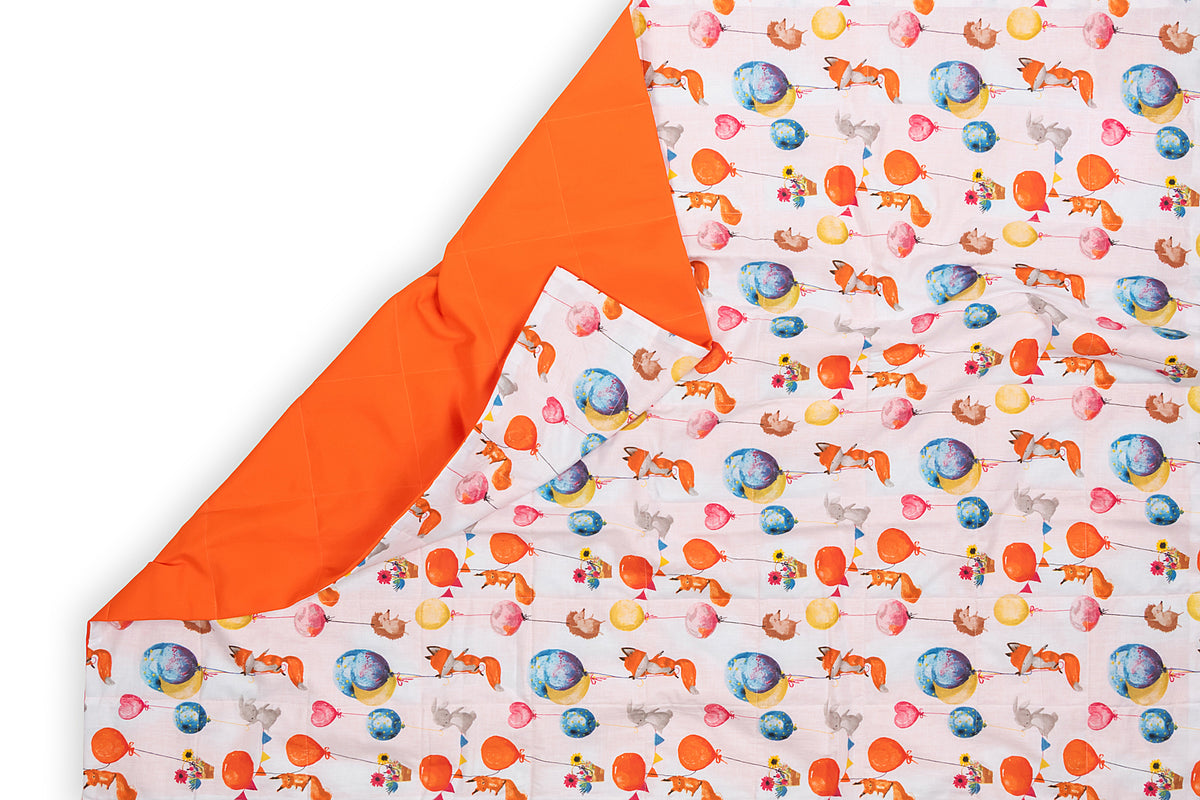 FOREST PARTY WEIGHTED BLANKET full length from top side 