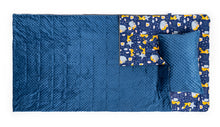 Charger l&#39;image dans la galerie, JuniorWeightedSleepingBagSet-fullpic witn navy blue minky