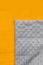 Charger l&#39;image dans la galerie, Yellow Cotton &amp; Grey Minky Blanket