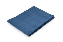 Charger l&#39;image dans la galerie, VELVET TOP WEIGHTED BLANKET IN NAVY BLUE 