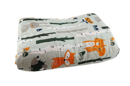 WOODLAND ANIMALS WEIGHTED BLANKET- GREY SHADE