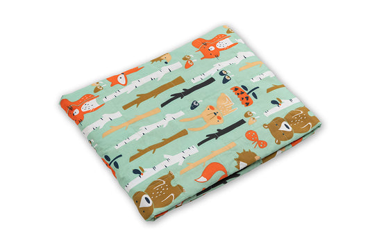WOODLAND ANIMALS WEIGHTED BLANKET front