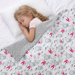 a child sleeping under dreamcatchers weighted blanket