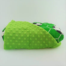 Charger l&#39;image dans la galerie, 100x150cm, Football &amp; Green Minky Weighted Blanket, 4kg