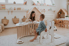 Charger l&#39;image dans la galerie, CHILDREN PLAYING ON GOOD WOOD ROCKER AND CHAIR IN WHITE