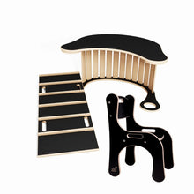 Charger l&#39;image dans la galerie, ENGEERING&#39;S SET(ROCKER+LADDER+TABLE TOP+ERGONOMIC CHAIR)- GOOD WOOD