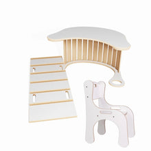 Charger l&#39;image dans la galerie, ENGEERING&#39;S SET(ROCKER+LADDER+TABLE TOP+ERGONOMIC CHAIR)- GOOD WOOD