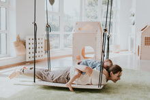 Charger l&#39;image dans la galerie, a parent and a child swinging on SENSORY PLATFORM- GOOD WOOD 