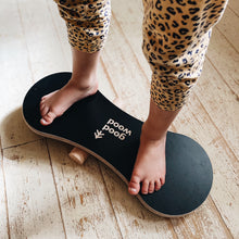 Charger l&#39;image dans la galerie, A GIRL BALANCING ON THE BLACK BALANCE BOARD / TRICK BOARD FOR KIDS- GOOD WOOD