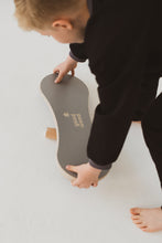 Charger l&#39;image dans la galerie, A BOY BALANCING ON THE GREY BALANCE BOARD / TRICK BOARD FOR KIDS- GOOD WOOD