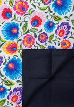 Charger l&#39;image dans la galerie, folk cotton weighted blanket made with navy blue cotton by sensory owl