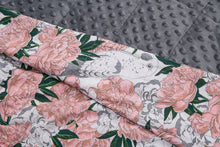 Charger l&#39;image dans la galerie, PEONIES MINKY WEIGHTED BLANKET | SENSORY OWL