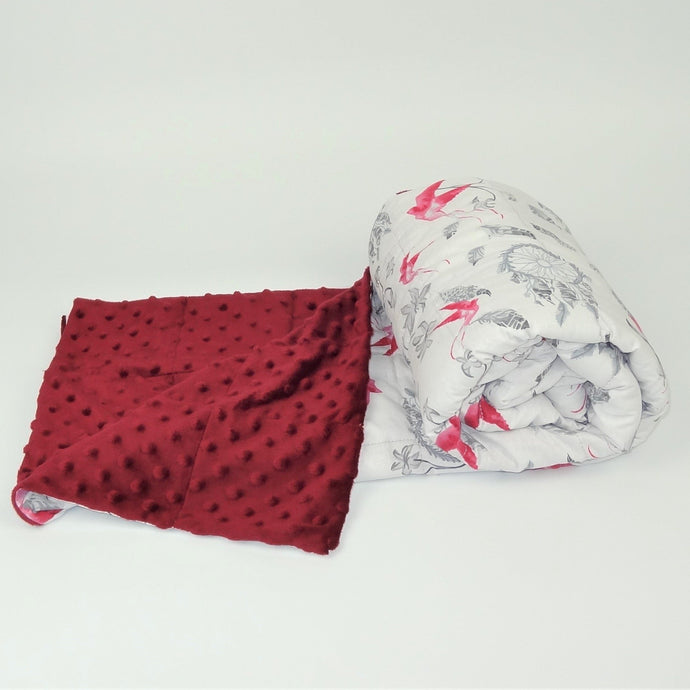 Dreamcatchers & Cherry Red Minky Weighted Blanket