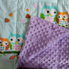 Charger l&#39;image dans la galerie, Owls &amp; Lavender Minky Blanket | SENSORY OWL