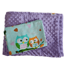 Charger l&#39;image dans la galerie, Owls &amp; Lavender Minky Blanket | SENSORY OWL