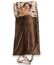 Charger l&#39;image dans la galerie, Horses with Brown minky Junior Weighted Sleeping Bag Set