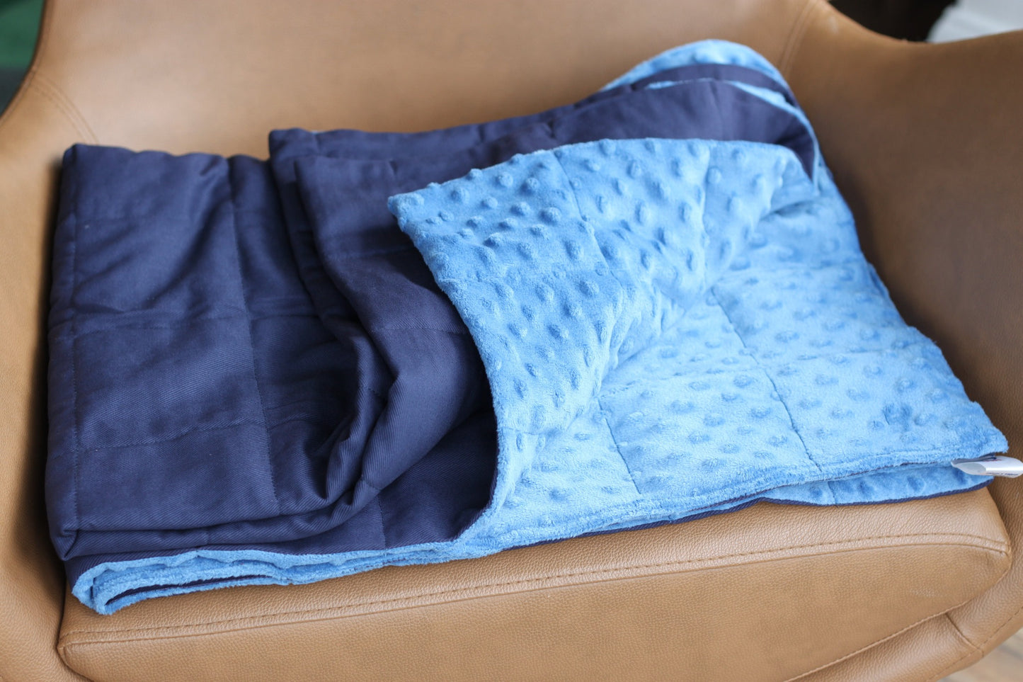 NAVY BLUE COTTON WEIGHTED BLANKET | SENSORY OWL