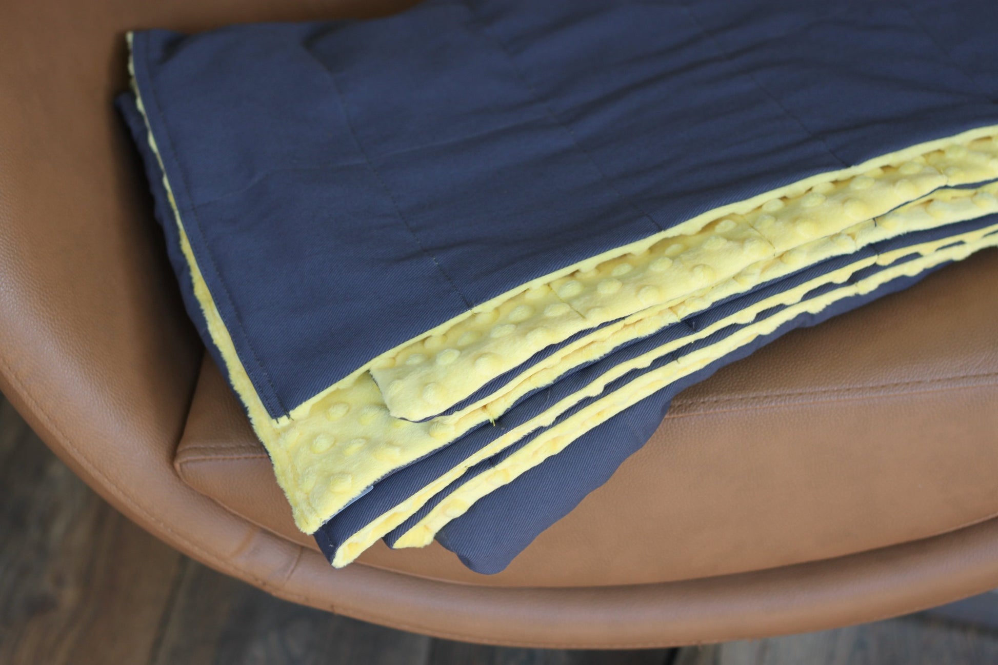 NAVY BLUE COTTON WEIGHTED BLANKET | SENSORY OWL