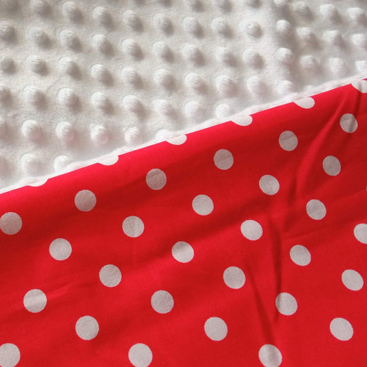 RED POLKA DOT MINKY WEIGHTED BLANKET | SENSORY OWL