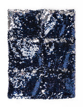 Charger l&#39;image dans la galerie, Sensory Owl Two tone sequin weighted lap pillow in blue and silver